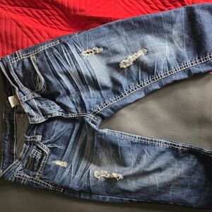 Distressed Blue Jeans